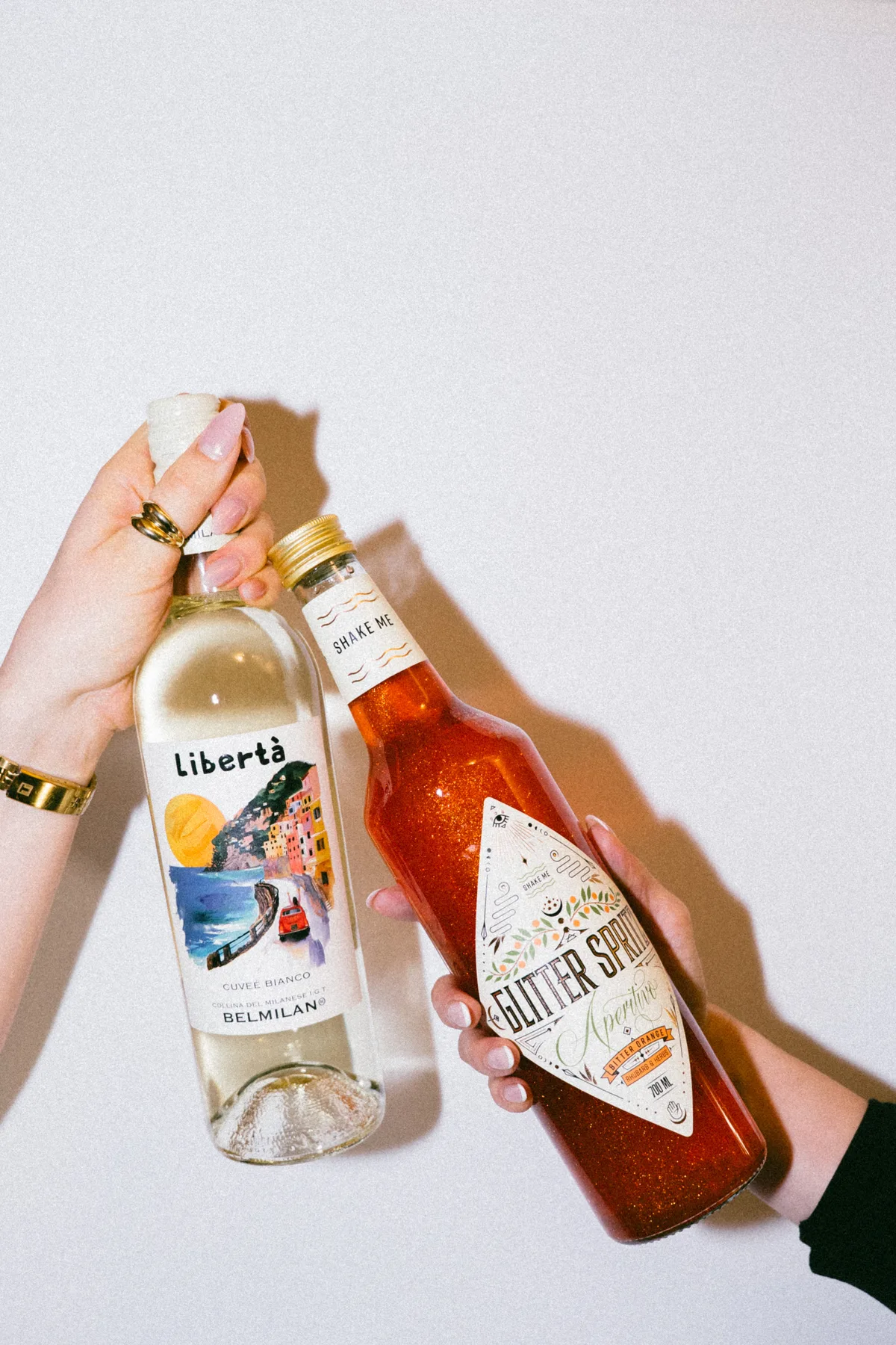 Liberta Wein und Glitter Spritz Flasche